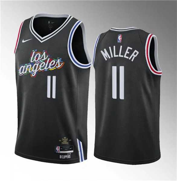 Mens Los Angeles Clippers #11 Jordan Miller Black 2023 Draft City Edition Stitched Jersey Dzhi